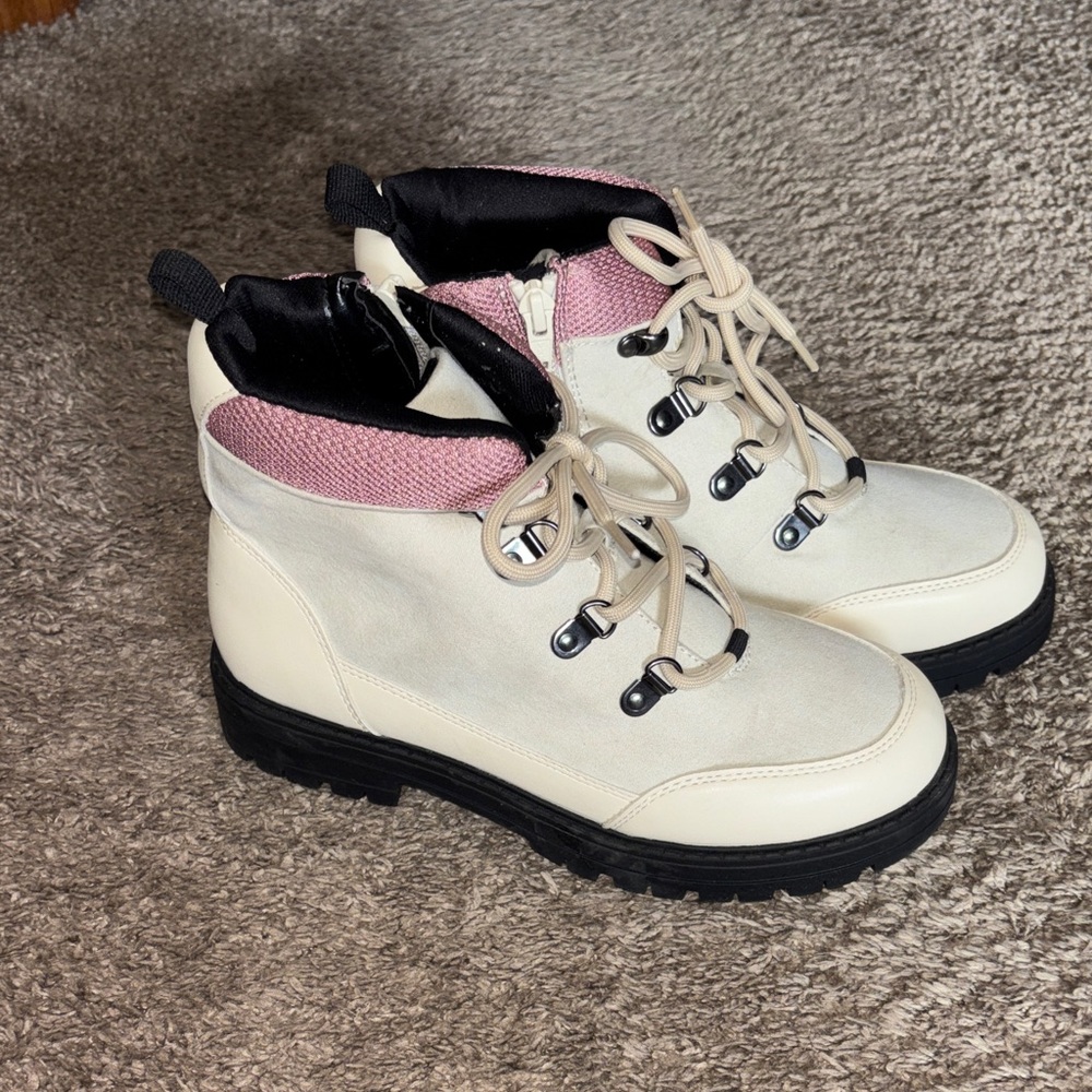 Soho Cream and Pink Kids Boots